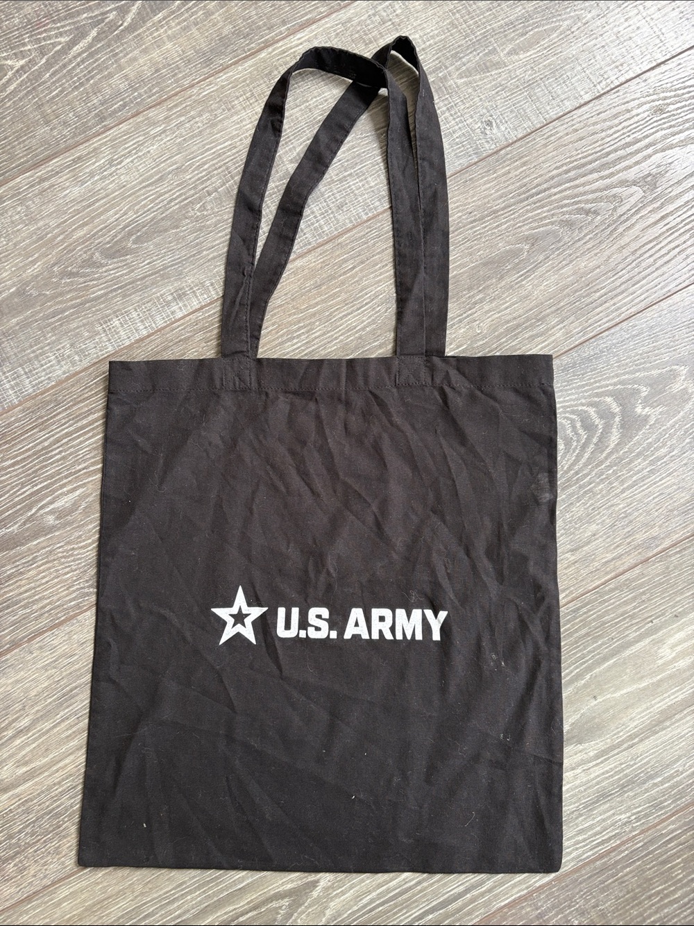 U.S. Army Black Tote with White Star Logo